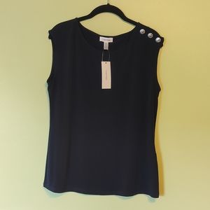NWT Calvin Klein Navy Women's Sleeveless Blouse